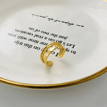 S'STEEL Žiedas 925 Sterlingas Sidabro Moterų korėjos Pakabukai Minimalistinio Aukso Openging Žiedai, Dovana Draugei, Anillos Juvelyriniai dirbiniai