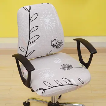 2vnt/komplektas Universalus Elastingas Spandex Medžiaga Padalinta Kėdė Galinį Dangtelį+Sėdynės Padengti Anti-purvinas Biuro Kompiuterio Kėdė Padengti Ruožas Atveju