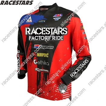 RACESTARS Motokroso Moto Jersey kalnų dviračiais drabužių MTB dviračių T-shirt DH MX Dviračių marškinėliai Offroad Kryžiaus Dviračių Džersis