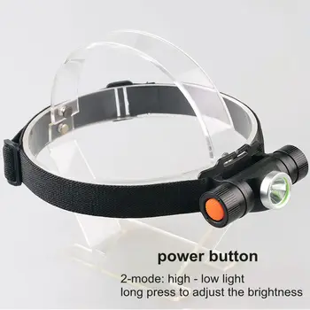 Parduodamas Kry-L2 10W Didelės Galios Galvos Žibintuvėlis LED Įkrovimo priekinis žibintas Nešiojamų 2-Mode, Lauko Žibintai Veikia Kempingas Medžioklė