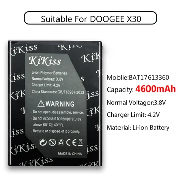 Didelės Talpos Už DOOGEE X30 4600mAh Bateriją BAT17613360 4600mAh Mobiliojo Telefono Li-jonų Polimerų Baterija, Didelis Energijos DOOGEE X30