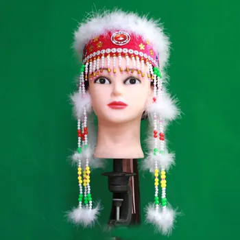 Merginos princesė cokolio apdaila mongolija plaukų dėvėti mažumų drabužių priedai performanca šokių skrybėlę princesė galvos priedai