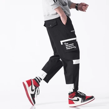 2019 Naujų Rudens Vyrų Streetwear Kelnes Hip-Hop Haremas Poilsiu Atsitiktinis Elastinga Camo Kelnės Cargo Kelnės LBZ101
