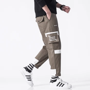 2019 Naujų Rudens Vyrų Streetwear Kelnes Hip-Hop Haremas Poilsiu Atsitiktinis Elastinga Camo Kelnės Cargo Kelnės LBZ101