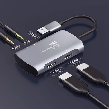 CABLETIME USB 3.0 4K HDMI Užfiksuoti Kortelė, USB, HD 1080P HDMI Linijos Prievadas, skirtas Video Gyventi Garuose Žaidimas Įrašymo C386