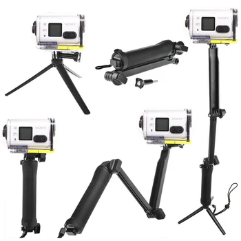 3 Būdas Vandeniui Monopodzie Selfie Rankena Trikojo stovo sony action cam HDR-AS100V AS300R AS50 AS200V X3000R AEE sporto fotoaparatas
