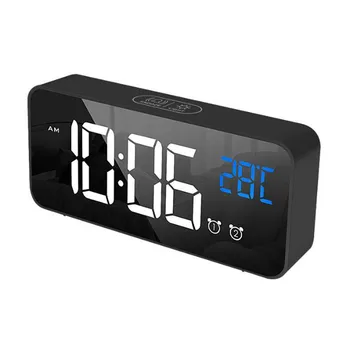 Muzikos Žadintuvas LED Skaitmeninis Laikrodis, 2 Signalizacijos Valdymo Balsu Atidėti Temperatūros Ekranas Reloj Despertador Skaitmeninės su USB Laidu