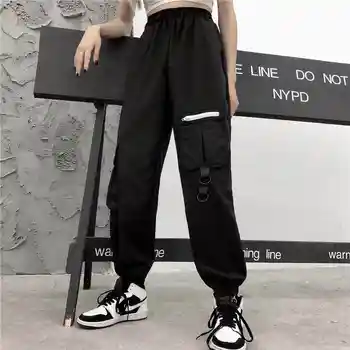Harajuku Atsitiktinis Krovinių Kelnės Moterims Elastinga Aukštos Juosmens Ponios Kelnės 2020 Modis Streetwear Ziajać Pantalones Mujer