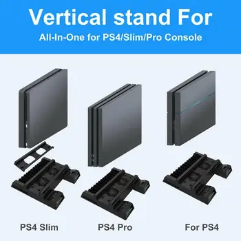 NAUJAS Aušinimo Ventiliatorius PS4 Dual Controller Įkroviklis Doko Stotis Slim Vertikalus Stovas USB Aušinimo Laikiklis PS4/Slim/Pro Konsolės