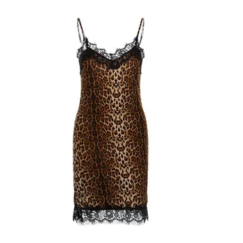 Moterų Seksualių Naktinių Stiliaus nightdress Nėrinių Leopard 
