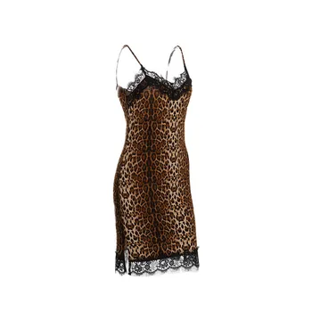 Moterų Seksualių Naktinių Stiliaus nightdress Nėrinių Leopard 