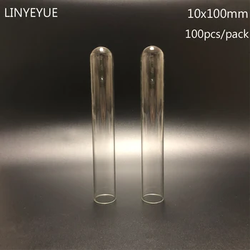 100 vnt/pak 10x100mm lab Stiklinį mėgintuvėlį U-formos Apačioje Maža Laboratorija Stiklinis Vamzdelis