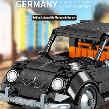 Miestas Techninės Traukti Atgal Beetle Automobilio Modelio, Statybinės Plytos Kūrėjas SS Mechaninė Klasikinių Senovinių Transporto priemonės Blokai Žaislas Vaikams