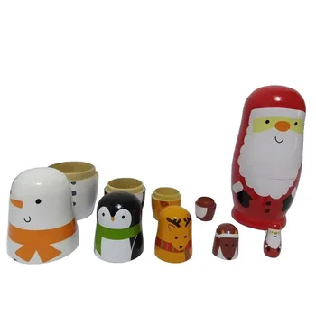 Santa Claus Lėlės Rusijos Lizdus Lėlės Mediniai Matryoshka Lėlės Rinkinys Rankomis Dažyti Namų Dekoro Žaislai Rusijos Lizdus Lėlės