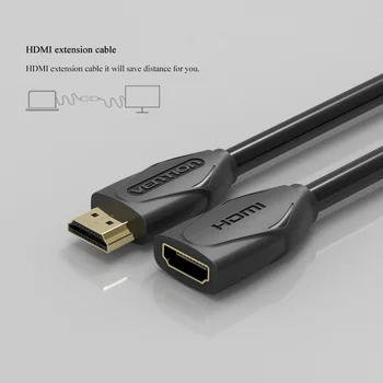 Paj HDMI Kabelis-prailgintojas vyrų ir moterų 1M/2M/3M/5M HDMI 4K 3D 1.4 v HDMI Pratęstas Kabelis HD TV LCD Nešiojamas PS3 Projektorius