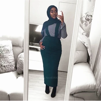 2020 M. Moteris Musulmonų Sijonai Turkijos Abaja Hijab Suknelės Islamo Drabužius Arabe Vestidos Kaftan Nuosėdos Hign Juosmens Elastinga Šalis Nešioti