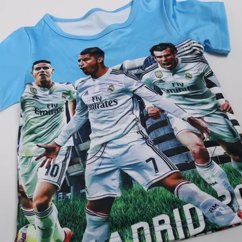 Naujas baby didelių berniukų marškinėliai nustatyti Nekilnojamojo Futbolo star t-shirt 3D Madrido C Ronaldo pižama animacinių filmų Vaikams trumpą ziajać drabužių 5-14Y