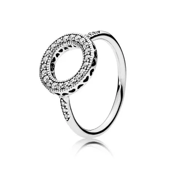 925 Sterlingas Sidabro Visos Žiedas Kūrybos Tuščiaviduris Žiedas Su Spindi Žiedas Širdies Moterų Vestuves Dovanų Bižuterijos