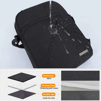 Vyriški krepšys šviesos Vyrų Pečių Maišą 9.7'pad 8 kišenėje Vandeniui Atsitiktinis crossbody bag Black Drobės krepšys peties