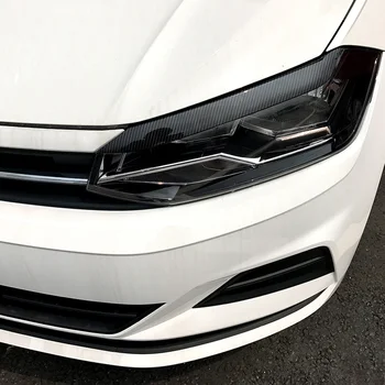 Volkswagen VW Polo MK6 2019+ Anglies Pluošto, Automobilių Reikmenys priekinis žibintas Antakių Vokų Apdaila Padengti Apdailos Juostos, Automobilių Lipdukai