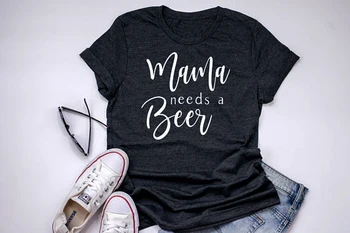 Mama Turi Alaus T-Shirt Juokinga Atsitiktinis Marškinėliai Mama turi Alaus Tumblr Viršūnes Motinos Diena Dovana Mergaitei, Ponios Tee Mama Komplektus tshirts