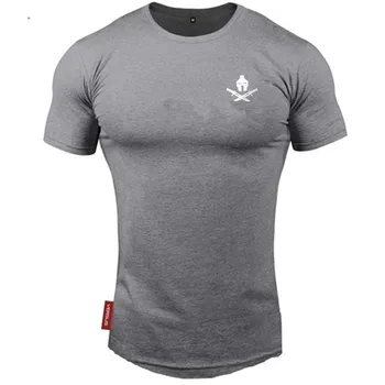2020 Naujas prekės ženklo Drabužių fitness Bėgimo marškinėliai vyrams, O-kaklo marškinėliai medvilnės kultūrizmo Sporto marškinėliai topai gimnastikos vyrų marškinėliai