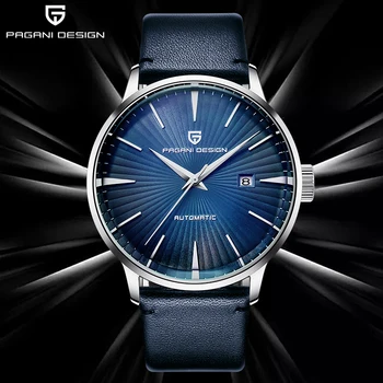 PAGANI DIZAINO Top Brand vyriški Laikrodžiai Mechaninė Sporto Blue Laikrodis Mens Mados Verslo Žiūrėti Vyrų Vandeniui odos Laikrodis