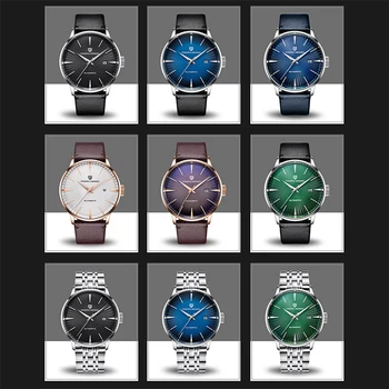PAGANI DIZAINO Top Brand vyriški Laikrodžiai Mechaninė Sporto Blue Laikrodis Mens Mados Verslo Žiūrėti Vyrų Vandeniui odos Laikrodis