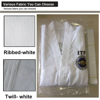 Professiona ITF Patvirtinti Balta Vienodas Taekwondo Studentų Doboks Kostiumo Kimono Kovos Meno Taekwondo Drabužius ilgomis Rankovėmis Fitneso Gi