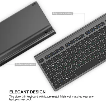 Belaidę klaviatūrą, pelę , 2,4 gigahercų stabilus ryšys įkraunamąją bateriją, Full-size rusijos išdėstymas,Juodos spalvos pilka, Sidabrinė balta