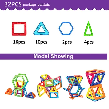 32Pieces Magnetiniai Blokai Žaislas Vaikams mokomieji Žaislai Kūrybos Plytų Žaislas Vaikams 