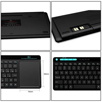 Originali Nauja Rii K18 Mini Klaviatūra, Touchpad 2.4 GHz Wireless Multimedia Klaviatūra PC Smart Android TV Box HTPC IPTV Nešiojamieji kompiuteriai
