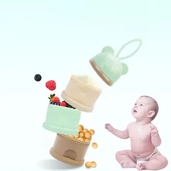 Nešiojamų Kūdikių Maisto 3 Sluoksnis talpinimo Esminius Grūdų Animacinių filmų Kūdikio Užkandžiai Konteinerių Pieno Miltelių Dėžutė Krapinėjimas Vaikai PP Medžiaga