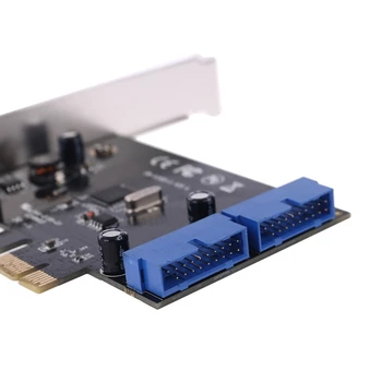 VL805 Chipset PCI Express Dual 20pin USB 3.0 Valdiklio plokštė PCI-e Adapterį X5QC