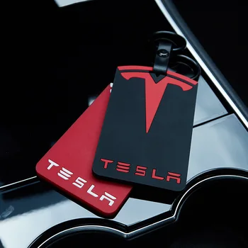 Už Tesla Model 3 Silikagelio Klavišą Kortelės Turėtojas Raštas key chain 4Colors