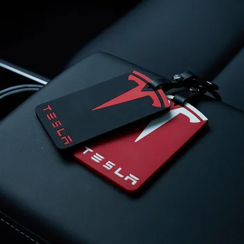 Už Tesla Model 3 Silikagelio Klavišą Kortelės Turėtojas Raštas key chain 4Colors