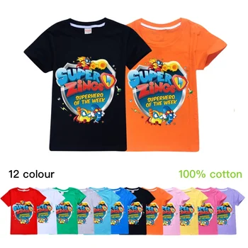 2020 metų Vasaros medvilnės Marškinėlius Super Zings Serie 4 Vaikai Marškinėliai Animacinių filmų Superzings Vaikų marškinėliai Berniukams, Mergaitėms Bamblys Tees Viršūnės