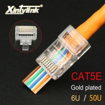 Xintylink EZ rj45 jungtis rj 45 plug rg cat5 cat5e tinklo conector keystone jack utp ethernet kabelis modulinės lan 20/50/100vnt