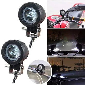 Priekinis Motociklo Papildomi Žibinti LED 10 W motociklo priešrūkinis žibintas LED automobilių žibintai darbą šviesos prožektorius baras, automobilių 2vnt #z