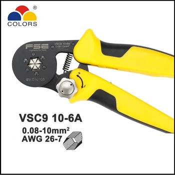 VSC9 10-6A mini tipo savarankiškai reguliuojamas užspaudimo tiekėjas fasen įrankis 26-7AWG 0.08-10mm2 izoliuotus ir neizoliuotus movos