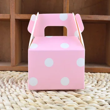 10VNT Kūrybos Spalva Dot Saldainių Dėžutė Paprastas Pyragas Sausainių Dėžutė Vestuvių Ba Kūdikių Showrr Dovanos Kraft Paper Bag