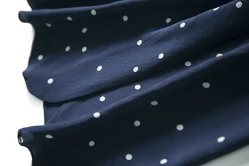 Elegantiška Mėlynos ir Baltos Dot Spausdina Tipo Šilko Sijonas Moterų 2020 m. Naujas Stiliaus Moteriški Sijonai