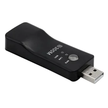 USB TV WiFi Dongle Adapterį 300Mbps Universalus Belaidis Imtuvas RJ45 WPS už 