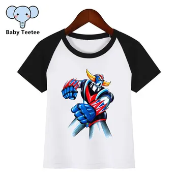 Berniukų ir Mergaičių Anime Robotas Grendizer Japonų Anime Klasika Print T Shirt Baby Vaikai Juokinga Drabužius Chirden Vasaros T-shirt