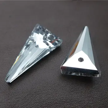 12PCS 38mm Austrijos kristalų ilgio, trikampio formos pakabučiai stiklo AB 