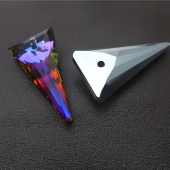 12PCS 38mm Austrijos kristalų ilgio, trikampio formos pakabučiai stiklo AB 