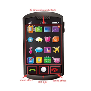 Švietimo žaislai Telefoną su LED Baby Kid Švietimo telefono anglų kalbos Mokymosi Mobiliojo Telefono Žaislas Chrismtas Dovanos