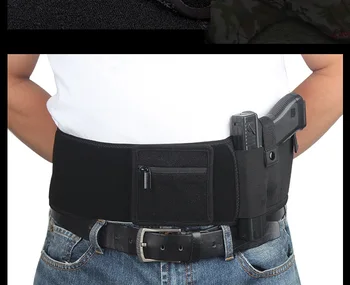 110cm Pistoletas Glock Dėklas Elastingas Juosmuo Juosta Juosmens Ginklą Dėklas Kairėje arba Dešinėje