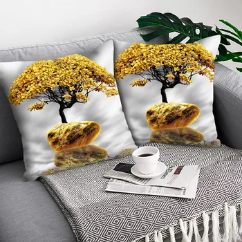 Įdegio Pagalvėlė apima Miškų Dekoratyvinės Pagalvėlės, Aukso Folija Atspausdintas Užvalkalas Namų Puošybai Sofa Mesti Pagalvės Funda Cojin