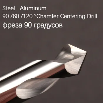 Frezavimo Cutter Latakų Endmill Lydinio Danga Volframo Plieno Įrankis Cnc HRC55 Aliuminio Centrinis Taškas Karbido Gręžimo Chamfering Per
